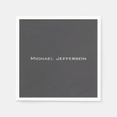 Serviette En Papier Classique Créatif tendance gris foncé et blanc (Devant)