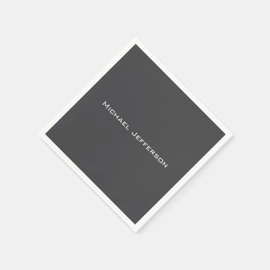 Serviette En Papier Classique Créatif tendance gris foncé et blanc (Coin)