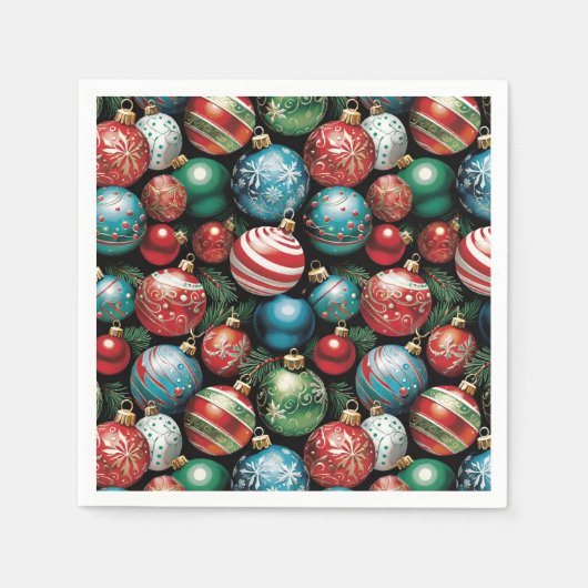 Serviette En Papier Classique de Noël multicolore (Devant)