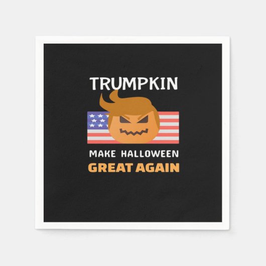 Serviette En Papier Classique de Trumpkin d'Halloween (Devant)