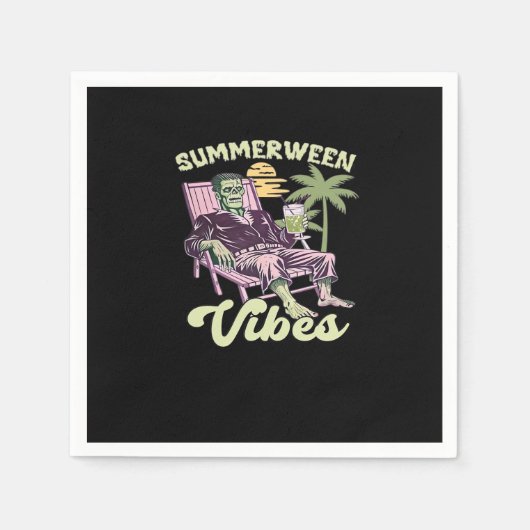 Serviette En Papier Classique d'Halloween de Summerween Vibes (Devant)