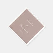 Serviette En Papier Classique Dusty Mauve Script Mariage élégant Perso (Coin)