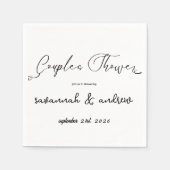 Serviette En Papier Classique Élégant Script Couples Douche Invitation (Devant)