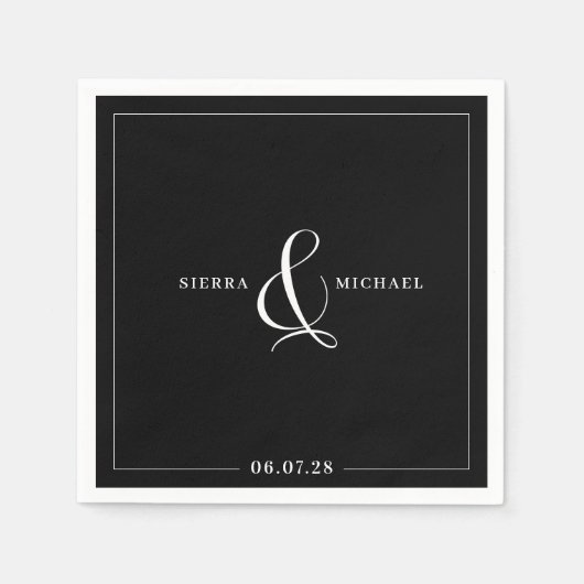 Serviette En Papier Classique formelle Anniversaire personnalisé ou Ma (Devant)