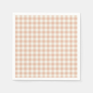 Serviette En Papier Classique Gingham Début d'Automne Abricot Chaud