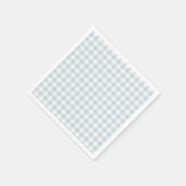 Serviette En Papier Classique Gingham Début d'Automne | Bleu Poussiére (Coin)