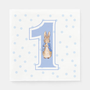 Serviette En Papier Classique Lapin Premier Anniversaire Numéro Un