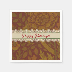 Serviette En Papier Classique nostalgique William Morris. Gold Holiday