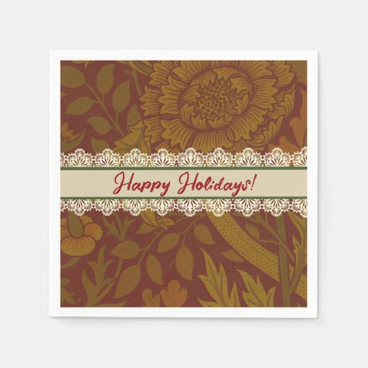 Serviette En Papier Classique nostalgique William Morris. Gold Holiday (Devant)