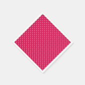 Serviette En Papier Classique pois blanc - Rouge framboise (Coin)