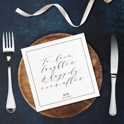 Serviette En Papier Classique pour aimer rire Citation papier Mariage