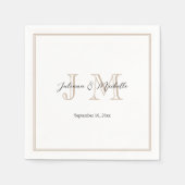 Serviette En Papier Classique Simple Moderne Initiales Monogramme Mini (Devant)