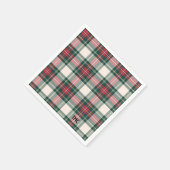 Serviette En Papier Classique Tartan Plaid Initiales Festive (Coin)