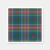 Serviette En Papier Classique Tartan Plaid Initiales Festive Chic (Devant)