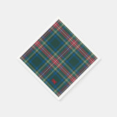 Serviette En Papier Classique Tartan Plaid Initiales Festive Chic (Coin)