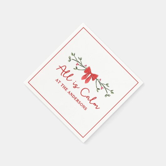 Serviette En Papier Classique "Tout est calme" Soirée de Noël personna (Coin)