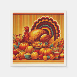 Serviette En Papier classique/vintage Thanksgiving Turquie