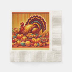 Serviette En Papier classique/vintage Thanksgiving Turquie