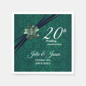 Serviette En Papier Classy 20th Emerald Mariage Anniversaire (Devant)