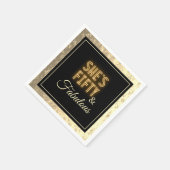 Serviette En Papier Classy 50 & Fabuleux Gold Birthday Party (Coin)