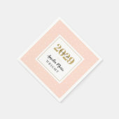 Serviette En Papier Classy Blush et Gold Personnalisé Graduation (Coin)