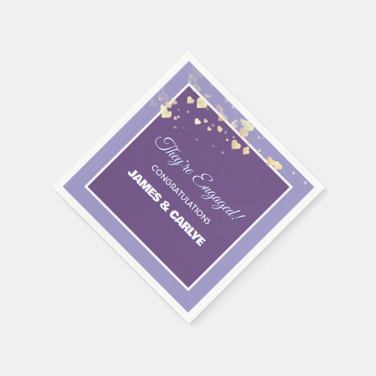 Serviette En Papier Classy, Custom Engagement Congrats  (Coin)