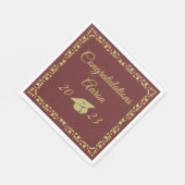 Serviette En Papier Classy Design Gold sur Maroon Graduation Party (Coin)