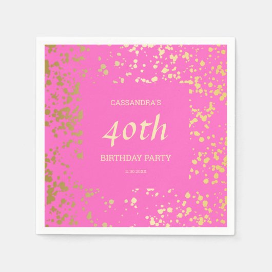 Serviette En Papier Classy Egypt Gold arrose Anniversaire rose (Devant)