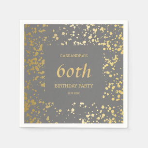 Serviette En Papier Classy Egypt Gold arrose gris anniversaire
