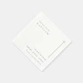 Serviette En Papier Classy Elegant Minimal Blue Typographie Baptême (Coin)