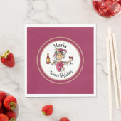 Serviette En Papier Classy Femme Vin personnalisé Anniversaire Napkin (En situation)
