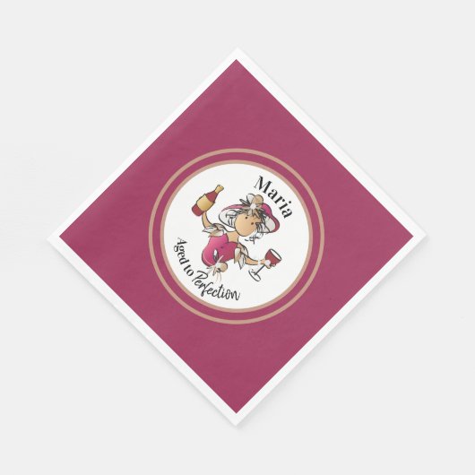Serviette En Papier Classy Femme Vin personnalisé Anniversaire Napkin (Coin)