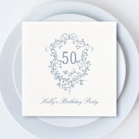 Classy French Victorian Blue 50th Birthday Party