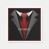 Serviette En Papier Classy Gentleman Red Cravate 2 (Devant)