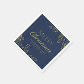 Serviette En Papier Classy Gold Foliage Marine Calligraphy Festive (Coin)