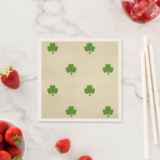 Serviette En Papier Classy Irish Lucky Shamrock St. Patrick's Day (En situation)