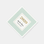 Serviette En Papier Classy Mint et Gold - Graduation personnalisée (Coin)