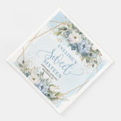 Serviette En Papier Classy Sweet Sixteen Dusty Blue Greenery Table (Coin)