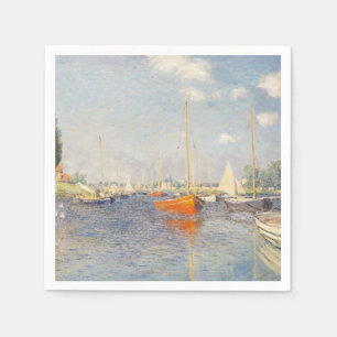 Serviette En Papier Claude Monet. Bateaux rouges, Argenteuil