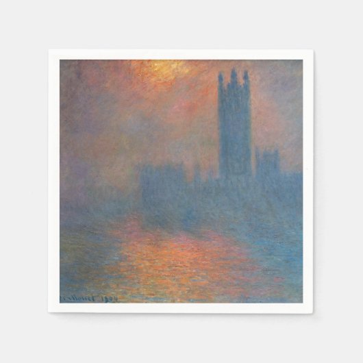 Serviette En Papier Claude Monet - Chambres du Parlement Londres (Devant)