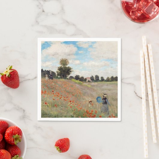 Serviette En Papier Claude Monet - Champ de pavot (En situation)