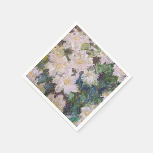 Serviette En Papier Claude Monet - Clematis blanc (Coin)