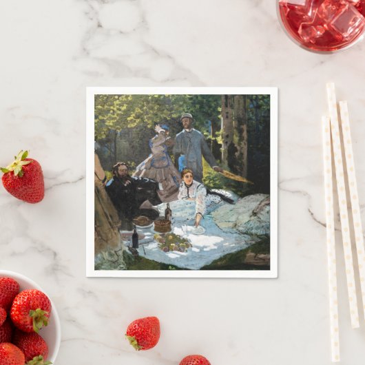 Serviette En Papier Claude Monet - Déjeuner sur l'herbe, panneau droit (En situation)