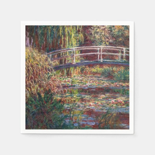 Serviette En Papier Claude Monet - Eau Lily étang, Harmonie rose (Devant)