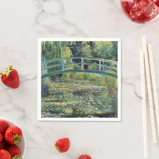 Serviette En Papier Claude Monet - Etang Lily et Pont Japonais (En situation)