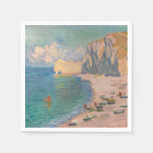 Serviette En Papier Claude Monet - Etretat : Plage et Falaise d'Amont (Devant)
