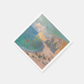 Serviette En Papier Claude Monet - Etretat : Plage et Falaise d'Amont (Coin)