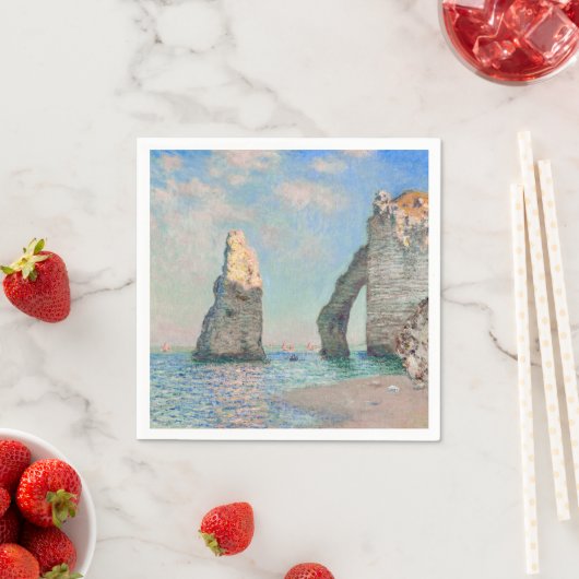 Serviette En Papier Claude Monet - Falaises à Etretat (En situation)