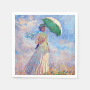 Serviette En Papier Claude Monet - Femme à l'ombrelle tournée vers la