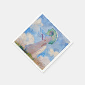 Serviette En Papier Claude Monet - Femme avec Parasol face à gauche (Coin)
